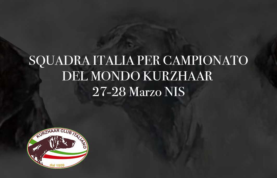 Scopri di più sull'articolo SQUADRA ITALIA PER CAMPIONATO DEL MONDO KURZHAAR 27-28 Marzo NIS
